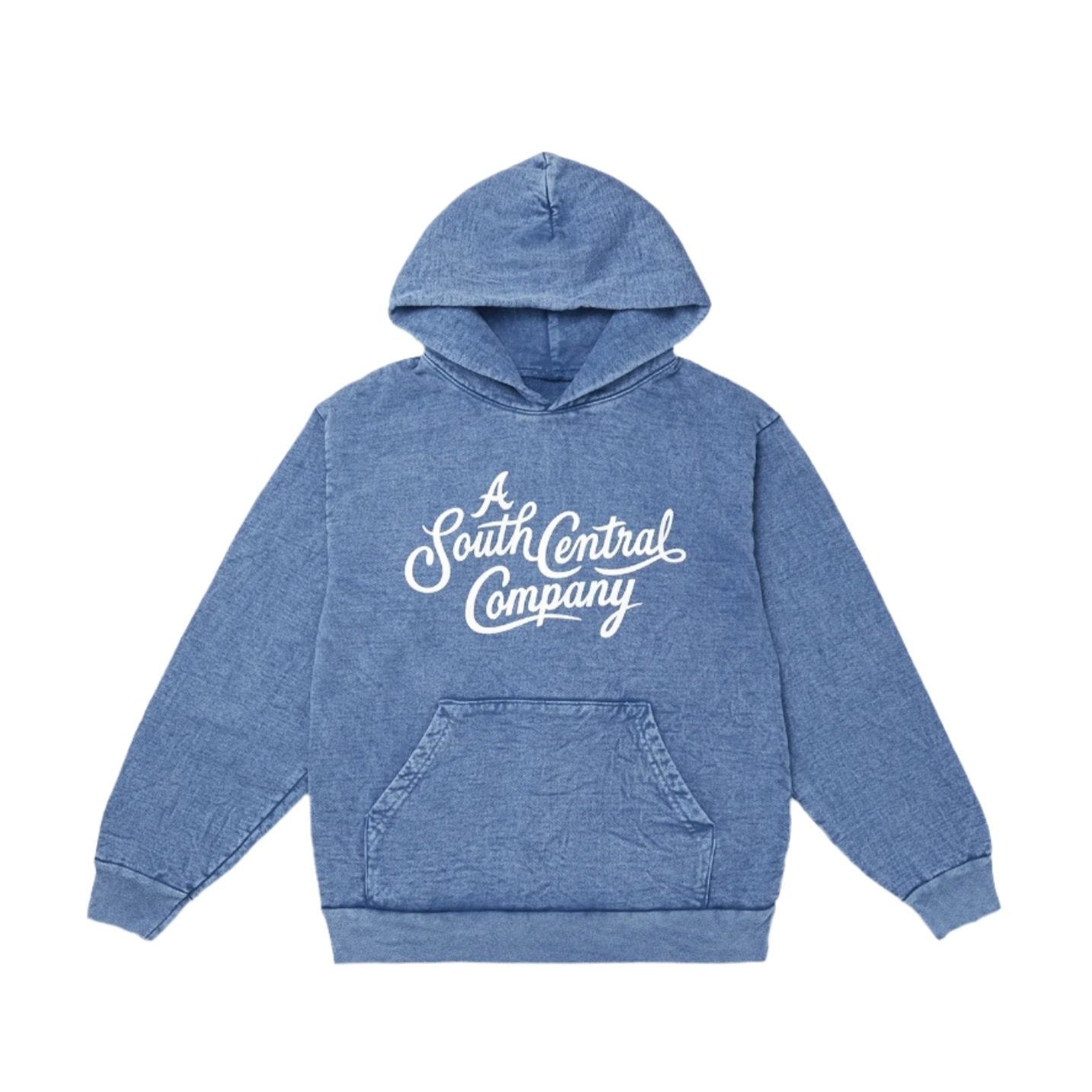 Bricks & Woods South Central Script Hoodie Washed Indigo Light Slate Gray