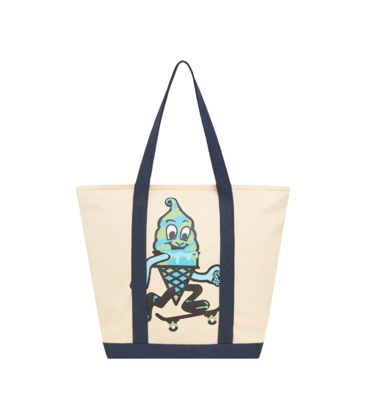 ICECREAM Team EU Skate Cone Totebag Ecru/Navy Antique White