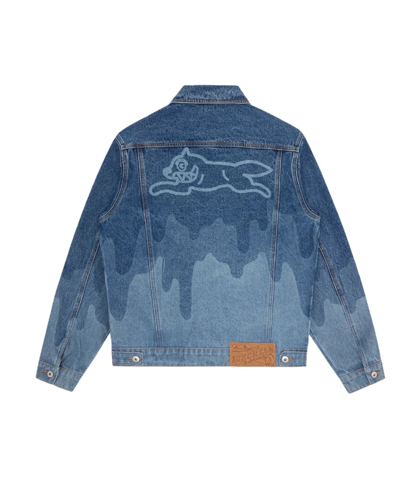 ICECREAM Lazer Drip Denim Trucker Jacket Dim Gray