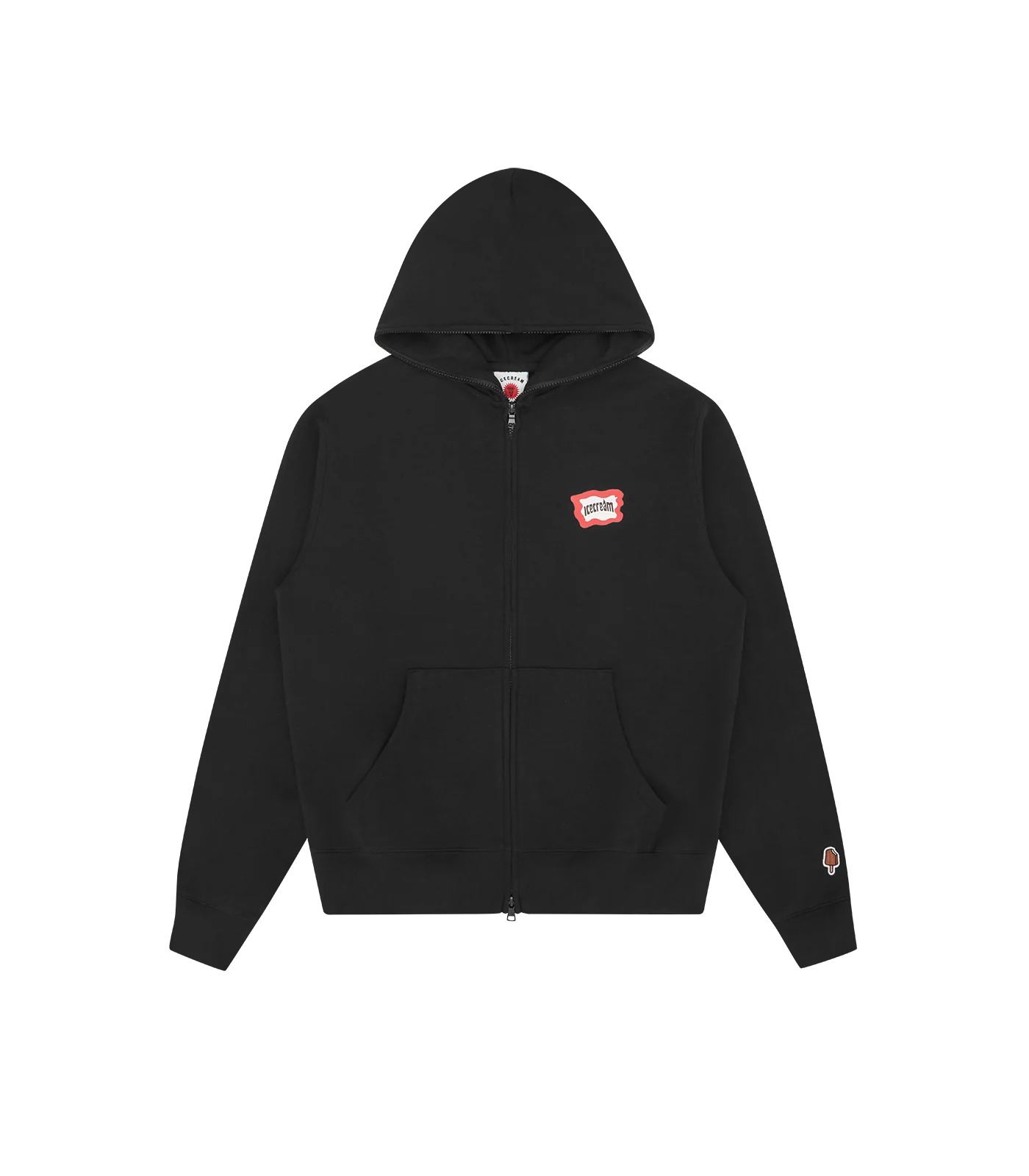 ICECREAM ROUNDABOUT ZIP THROUGH HOOD - BLACK