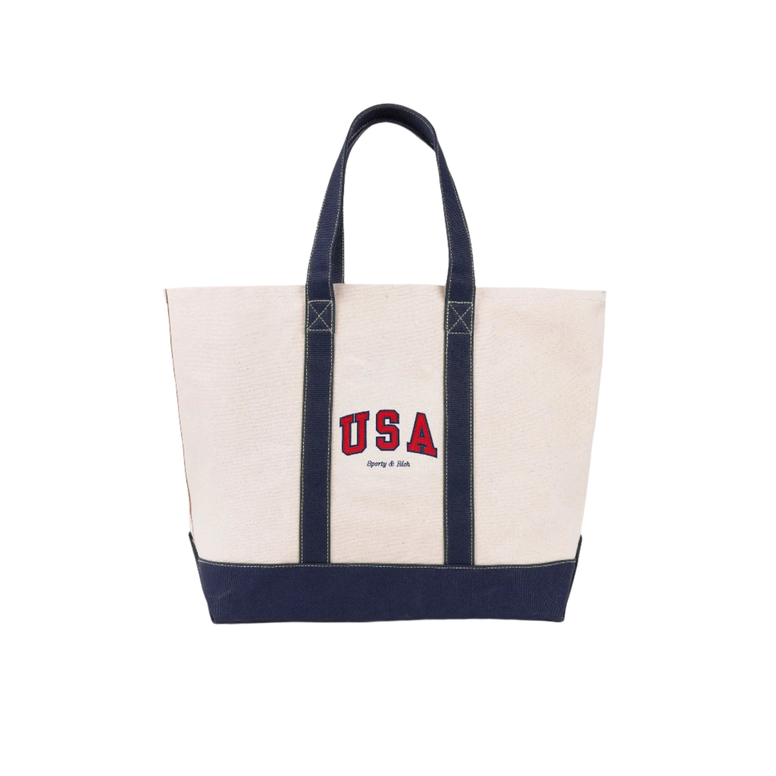 Sporty & Rich USA Tote Bag Natural Light Gray