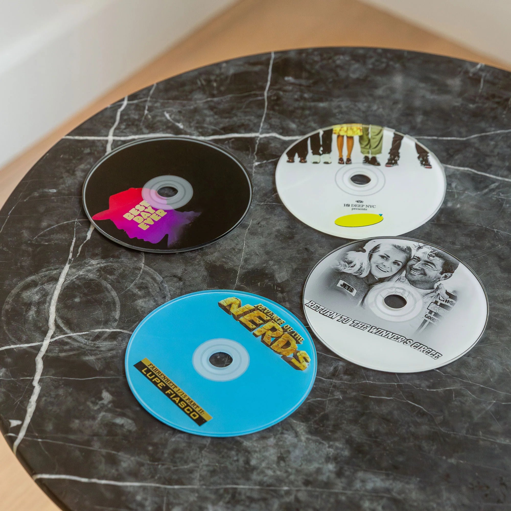 Curves x The Blog Era Mixtape CD Coasters (Set of 4) Dark Slate Gray