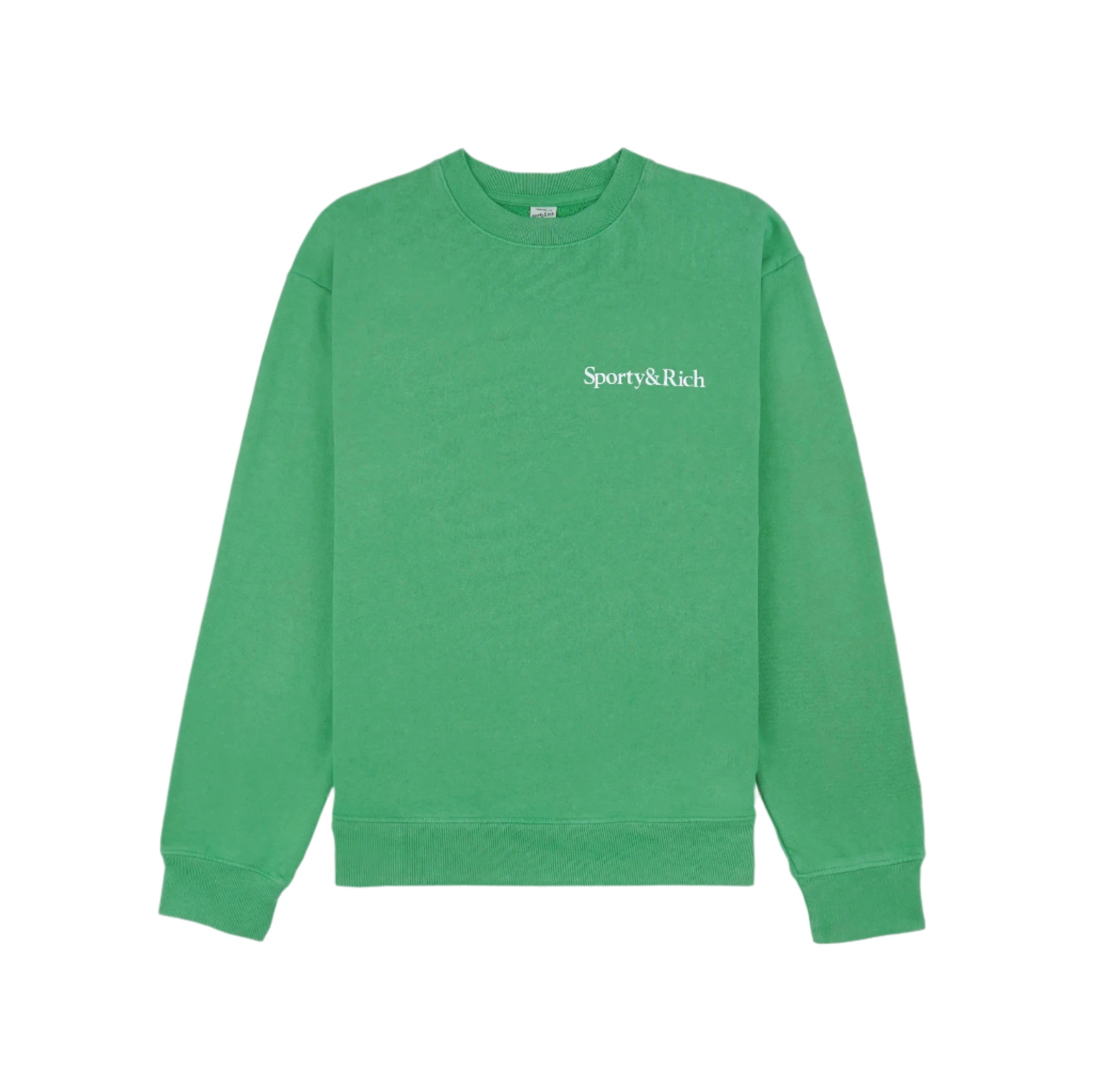 Sporty & Rich New Health & Wellness Crewneck Verde/White Medium Sea Green