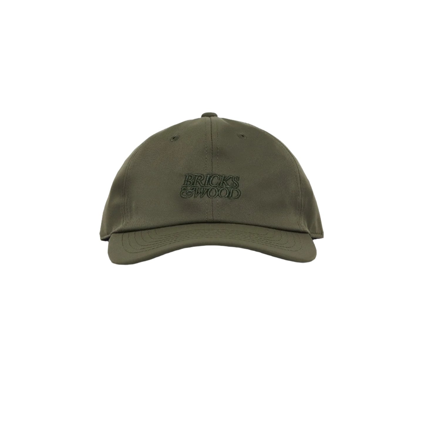 Bricks & Wood Core Logo Nylon 6 Panel Cap Olive Dark Olive Green