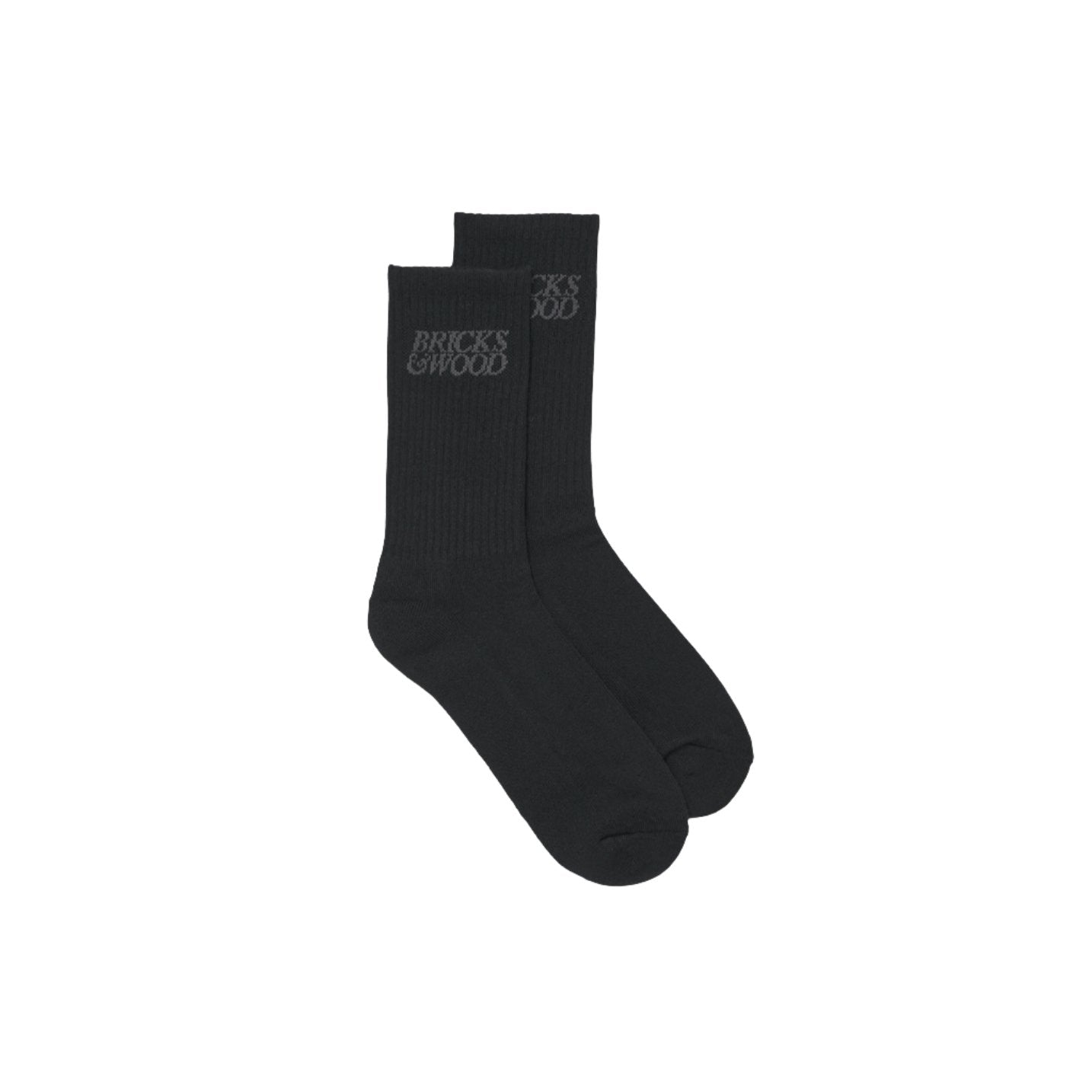 Bricks & Wood Script Logo Socks Black Dark Slate Gray