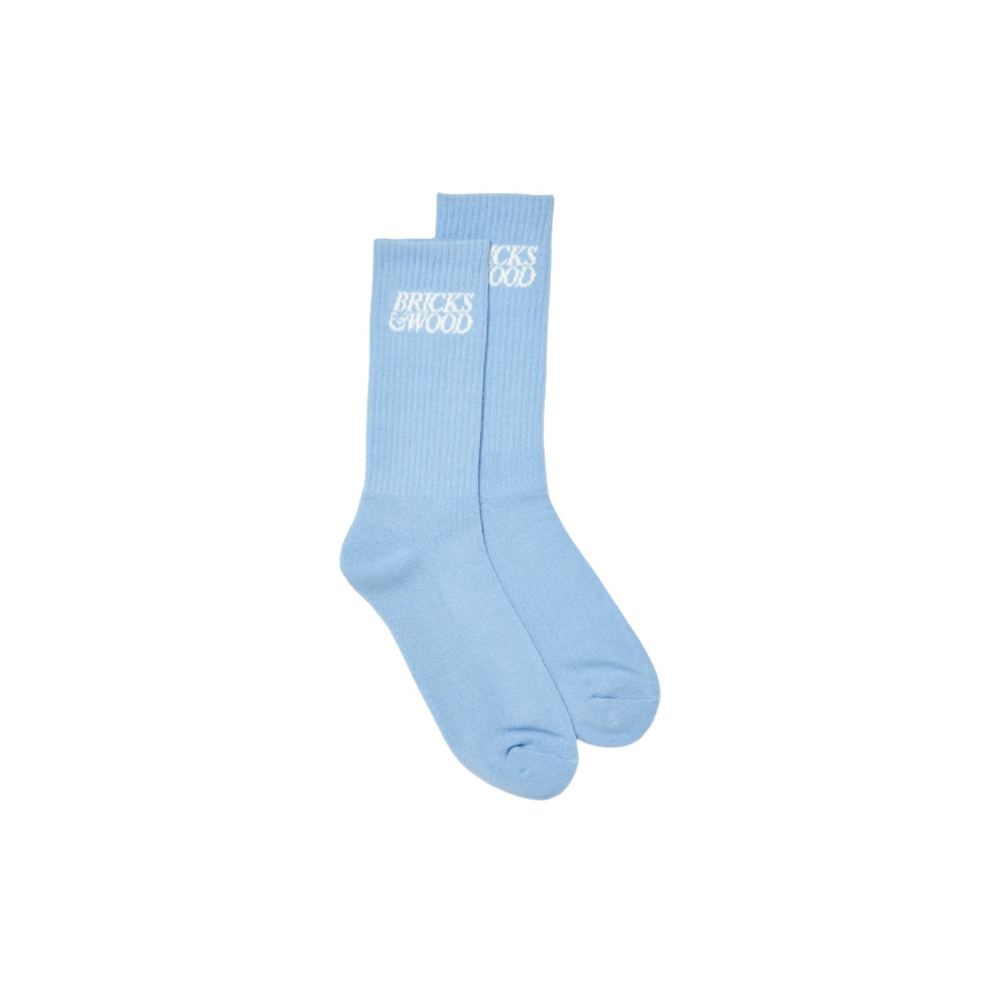 Bricks & Wood Script Logo Socks Sky Blue Light Steel Blue