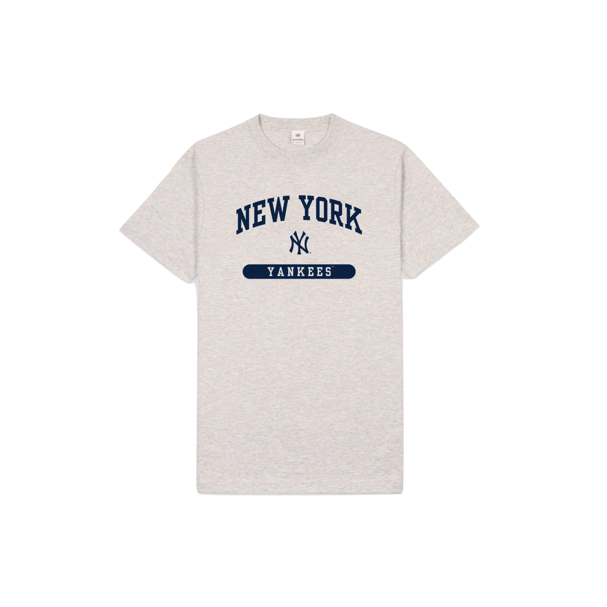 Sporty & Rich League T-Shirt - Heather Gray/Navy Light Gray