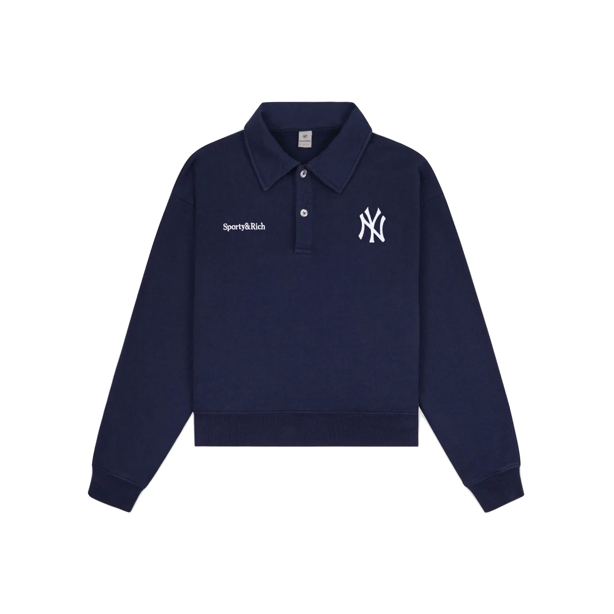 Sporty & Rich Yankees Serif Polo - Navy/White Dark Slate Gray