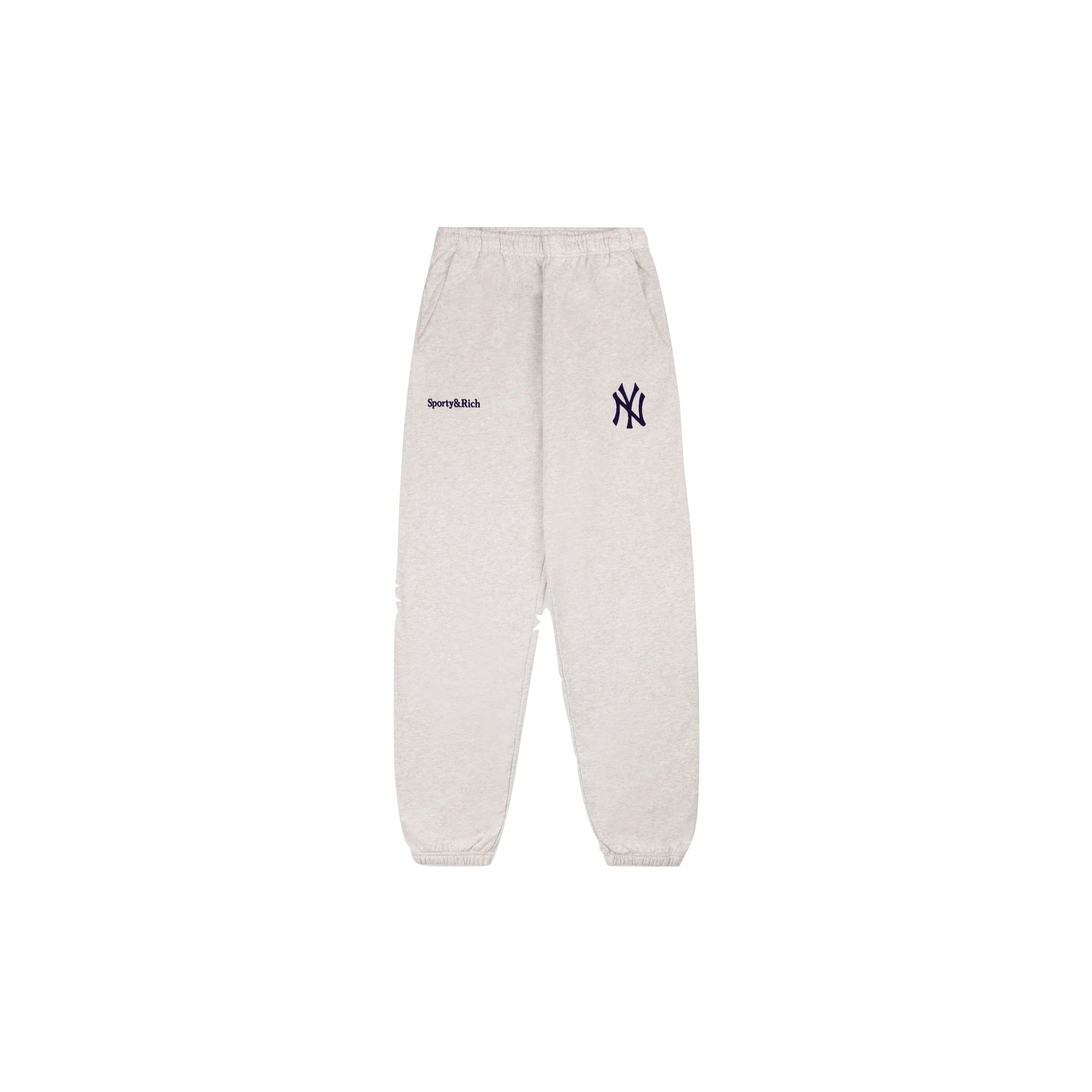 Sporty & Rich Yankees Serif Sweatpant - Heather Gray/Navy Light Gray