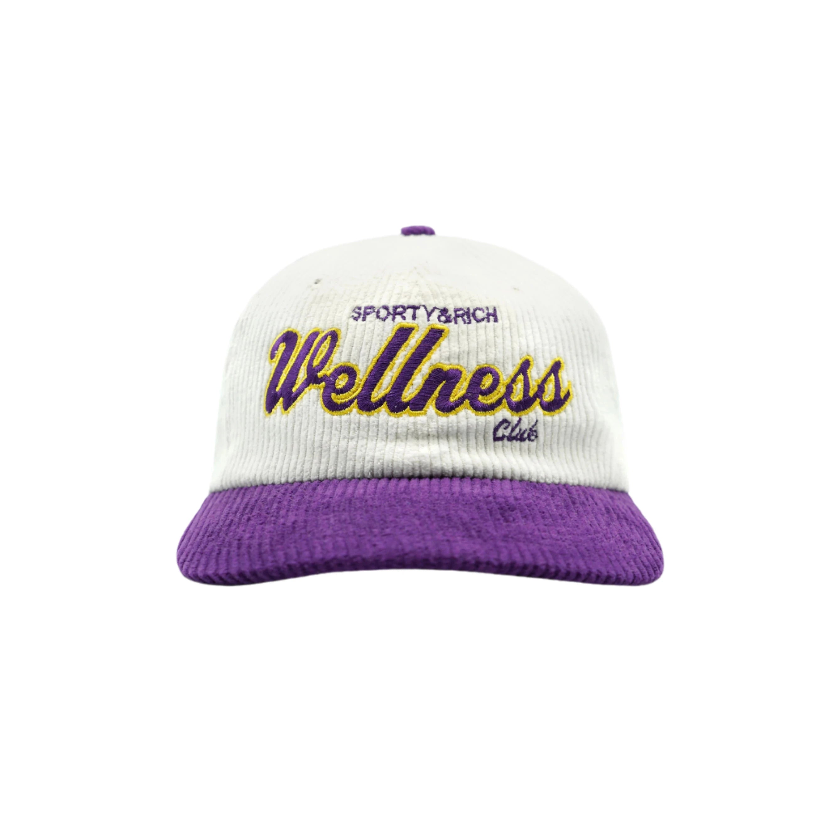 Sporty & Rich Corduroy Hat White/Purple/Gold Light Gray