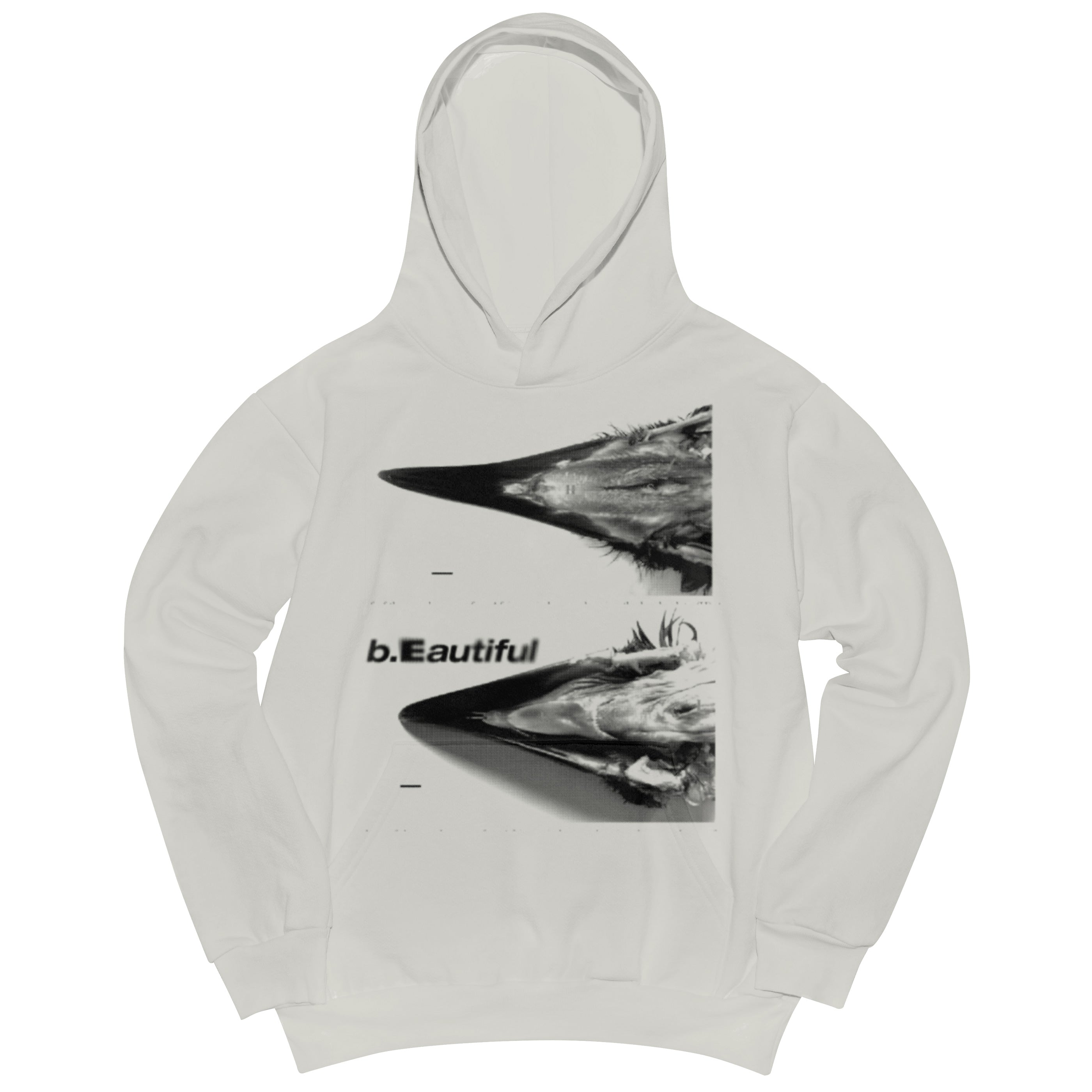 b.Eautiful Crow Hoodie Cement Light Gray