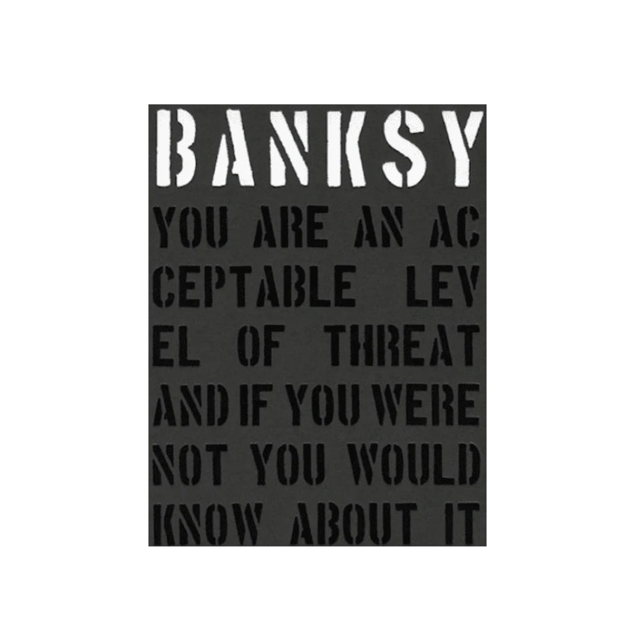 Banksy – You are an acceptable level of threat Dark Slate Gray