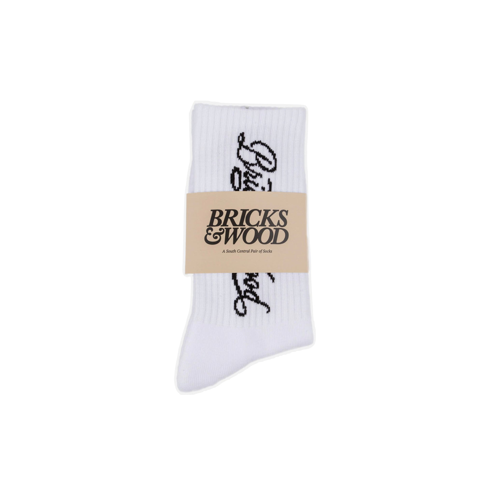 Bricks & Wood Script Logo Socks Light Gray