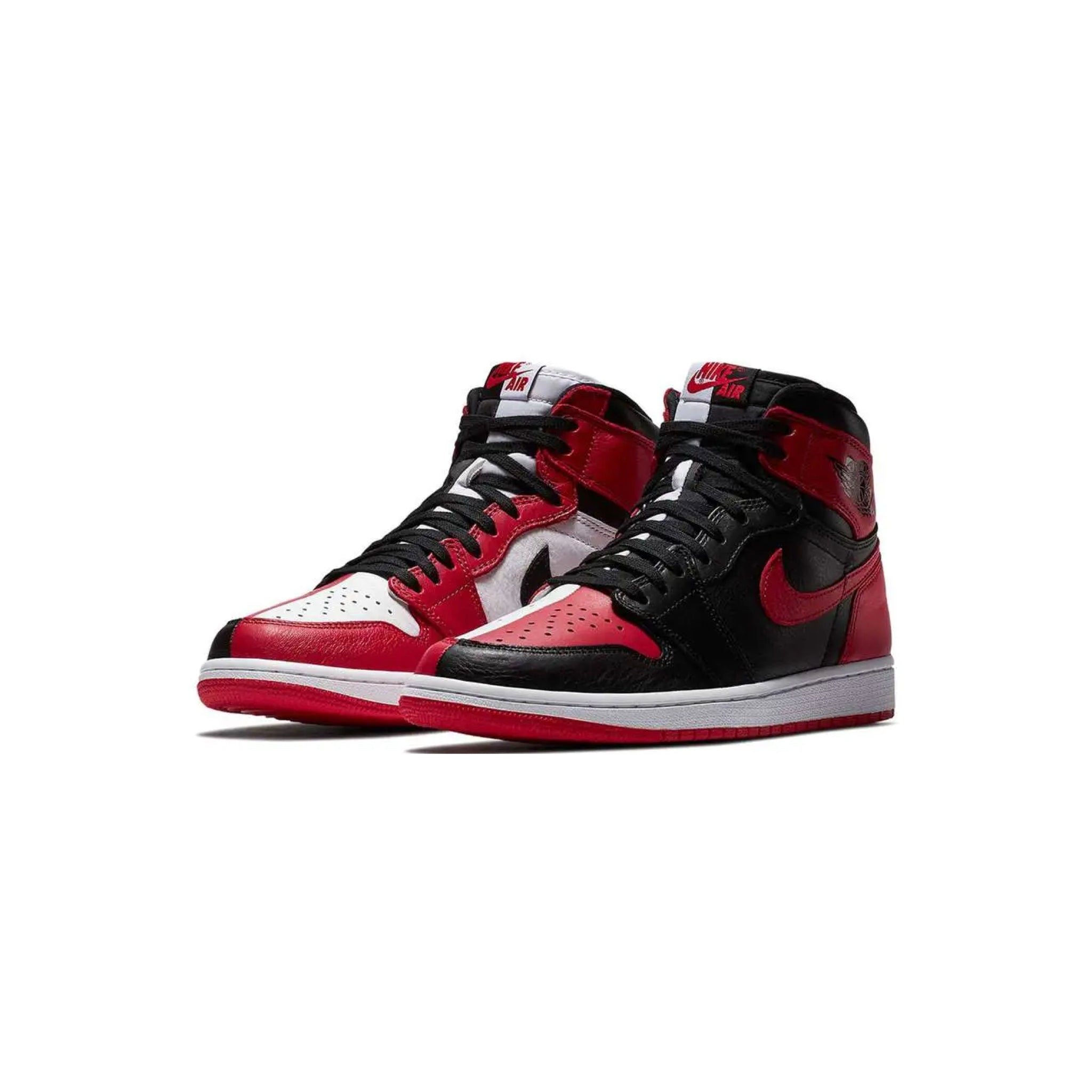 Half black half red jordan 1s best sale