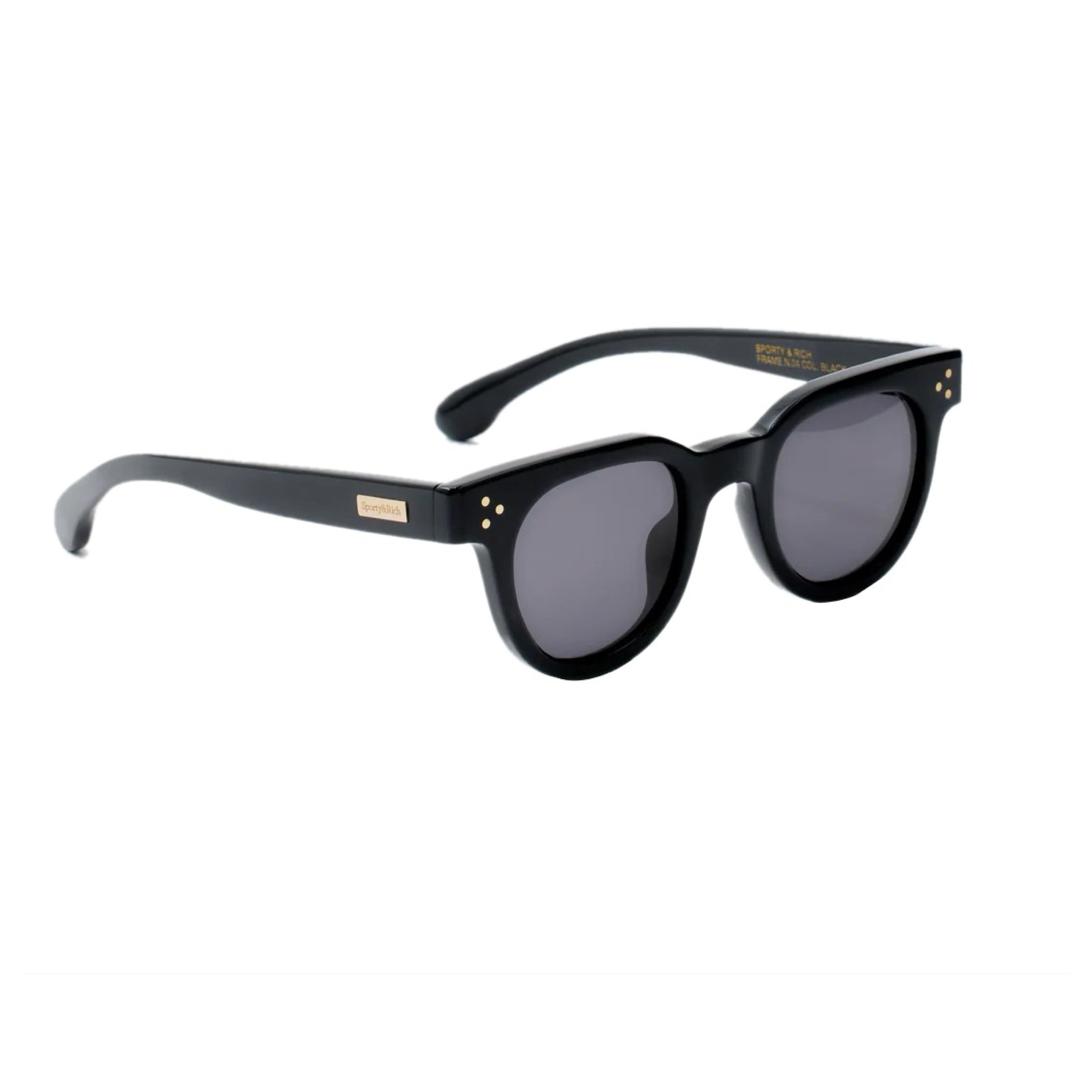 Sporty & Rich Frame N.04 - Sunglasses (Black) Dark Slate Gray