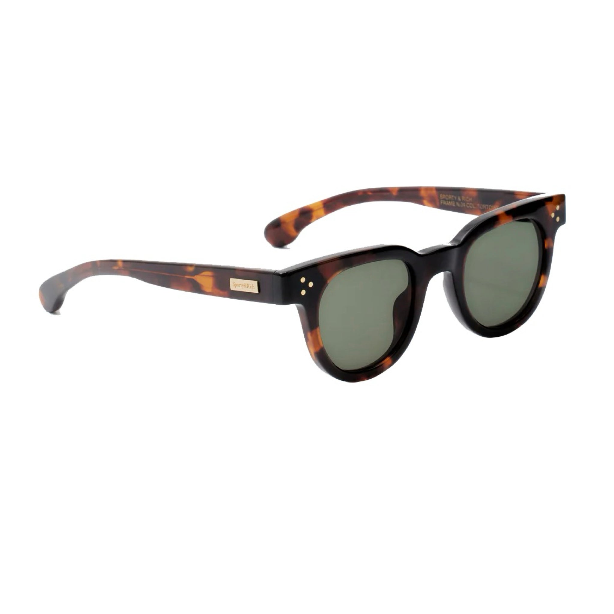 Sporty & Rich Frame N.04 - Sunglasses (Tortoise) Dim Gray