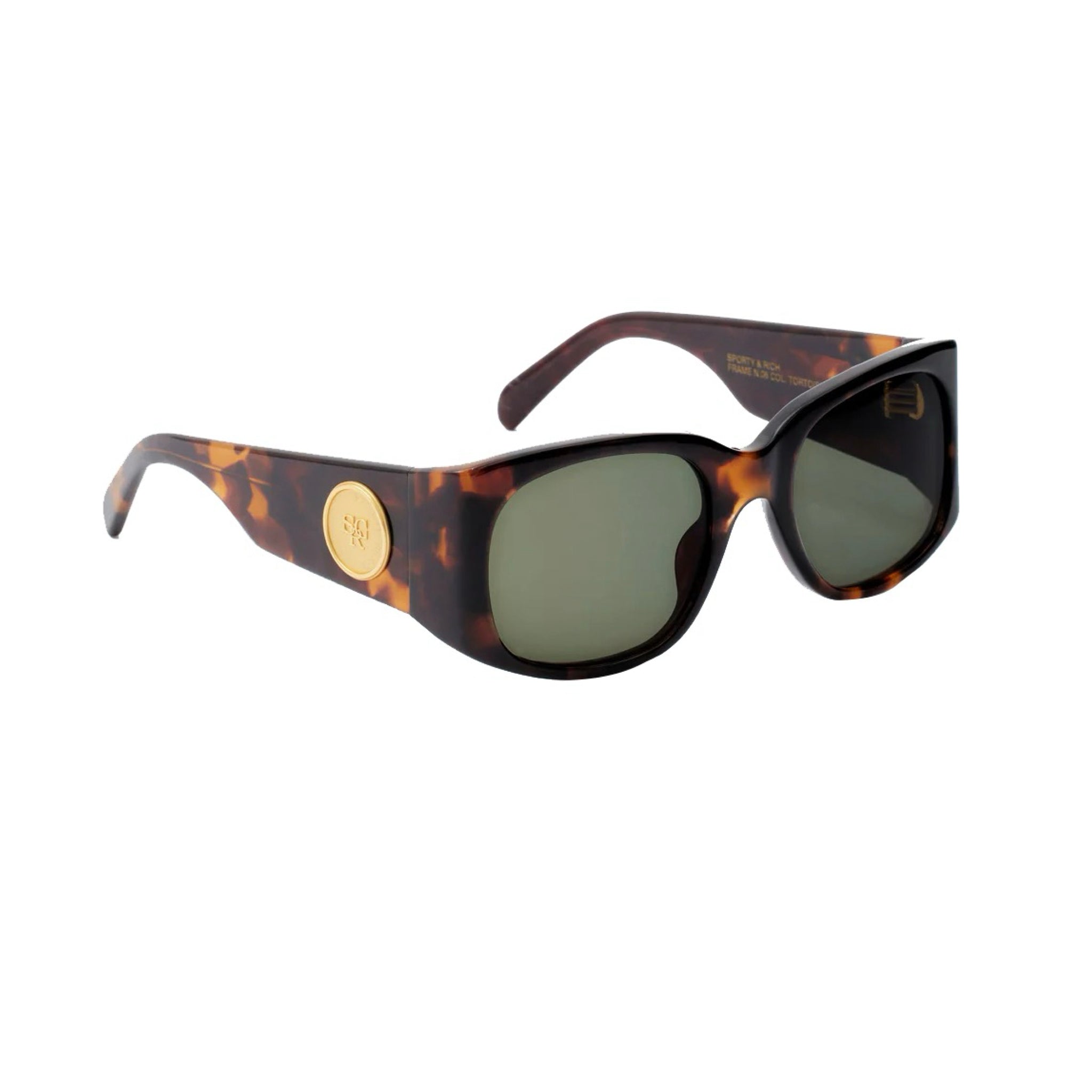 Sporty & Rich Frame N.06 - Sunglasses (Tortoise) Dim Gray