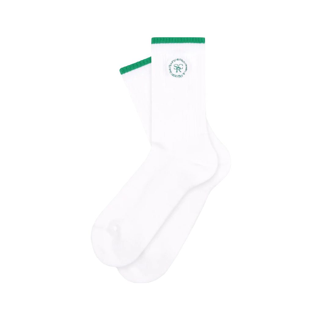 Sporty & Rich SRHWC Embroidered Socks White/Verde Snow