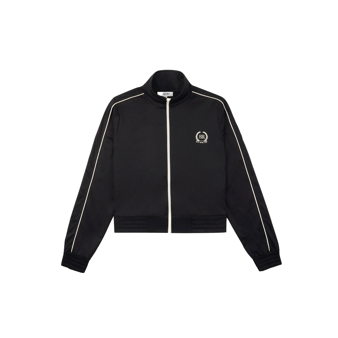 Sporty & Rich Golf Embroidered Tracksuit Jacket Black/Cream Black