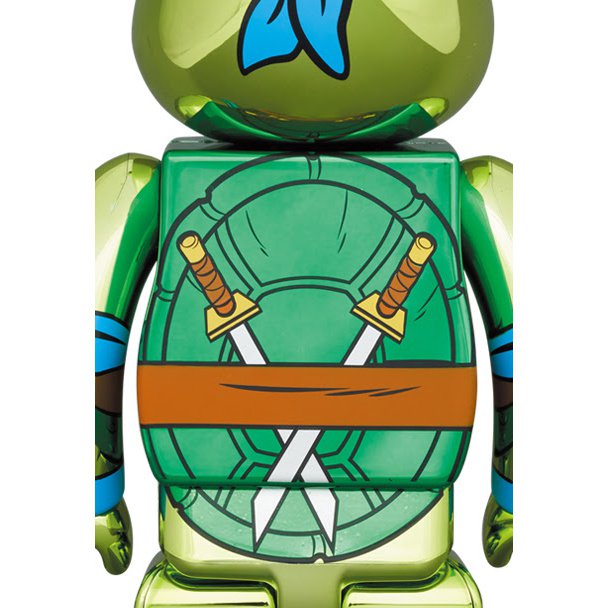 1000% Bearbrick - Leonardo Chrome (Teenage Mutant Ninja Turtles)